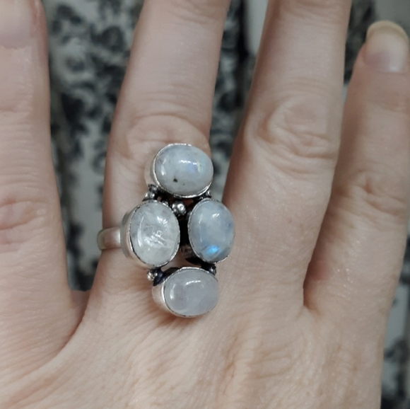 New Rainbow Moonstone 925 Silver Ring. - Picture 5 of 8